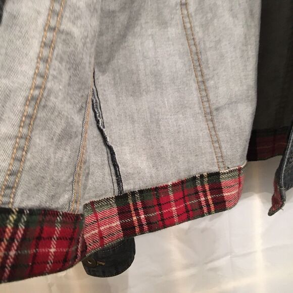 Coldwater Creek Denim Jean Jacket Women’s Size Small Plaid Flannel Accents - Picture 6 of 12